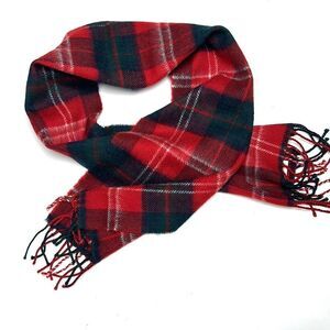 Highlander by Lochcarron Scotland Tartan Plaid Red Lambswool Scarf